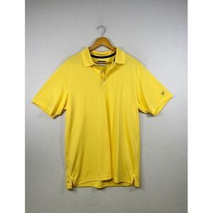 Jack Nicklaus Men Golf Polo Shirt Yellow Short Sleeve Staydri Moisture Wicking L